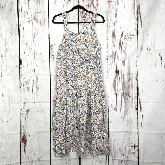 Weekday Hockney floral print sleeveless cottagecore drop waist maxi dress - Picture 1 of 10